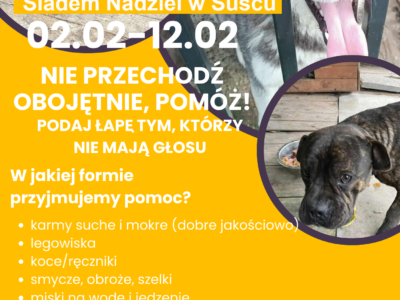 Zbiórka dla piesków z Gminnego Przytuliska Śladem Nadziei w Suścu